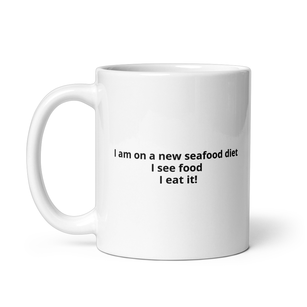 Funny Seafood Diet White Coffee Mug MaddisonCo Inc