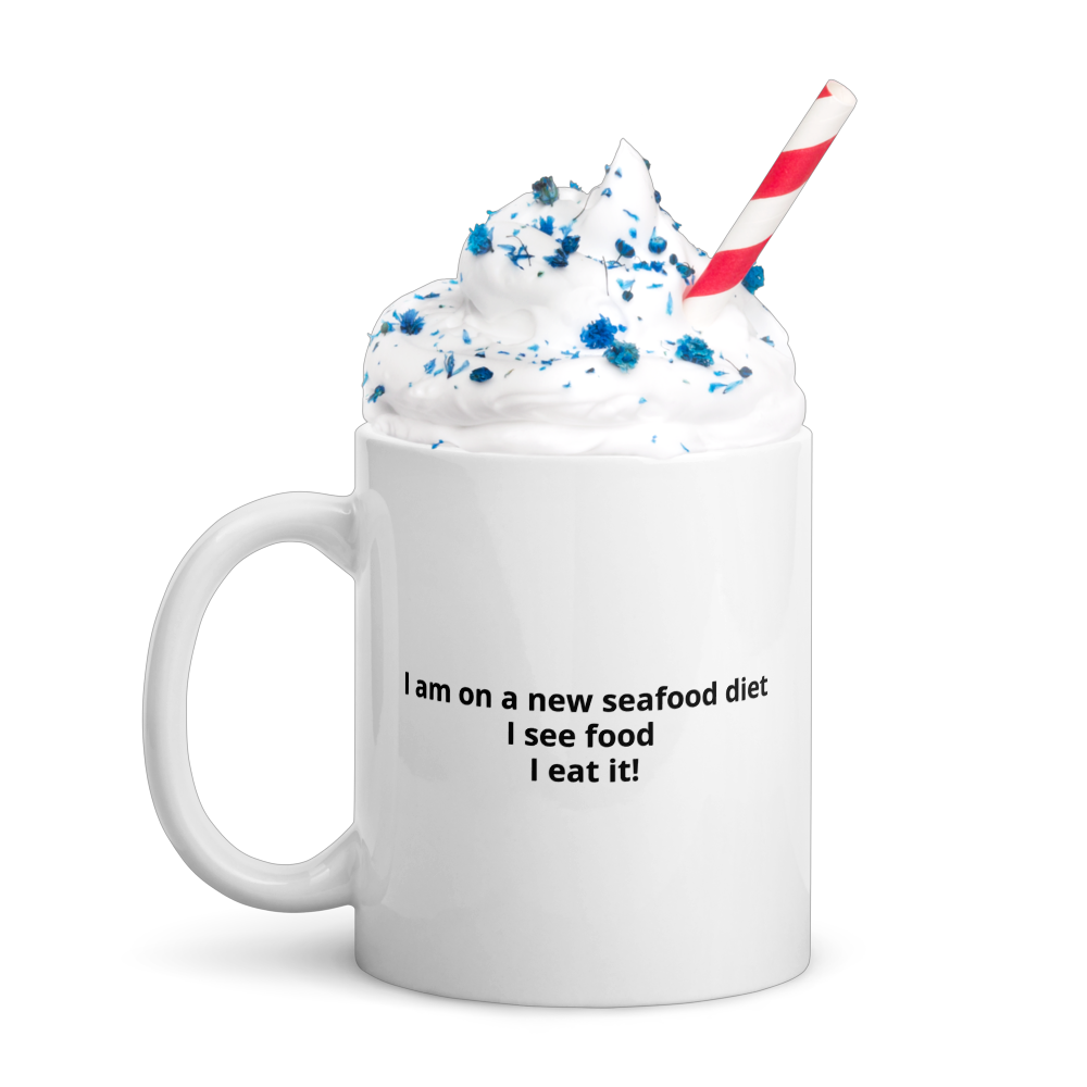 Funny Seafood Diet White Coffee Mug MaddisonCo Inc