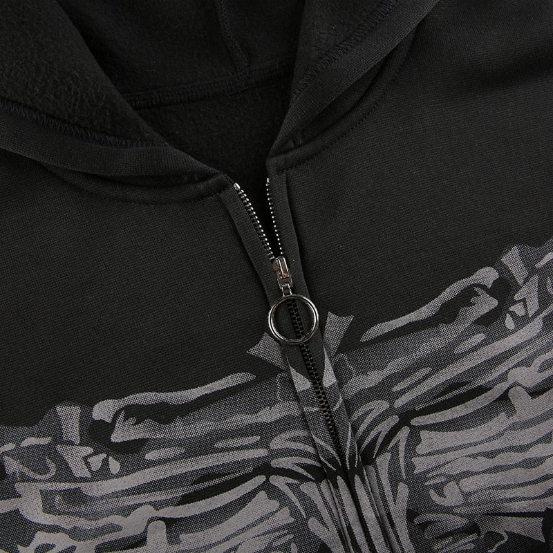 Grunge Punk Butterfly Zip Up Hoodie - MaddisonCo Inc