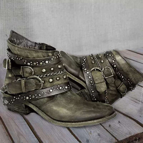 European and American Belted Short Tube Boots