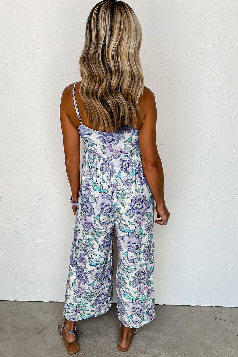 High Waist Wide Leg Backless Jumpsuit