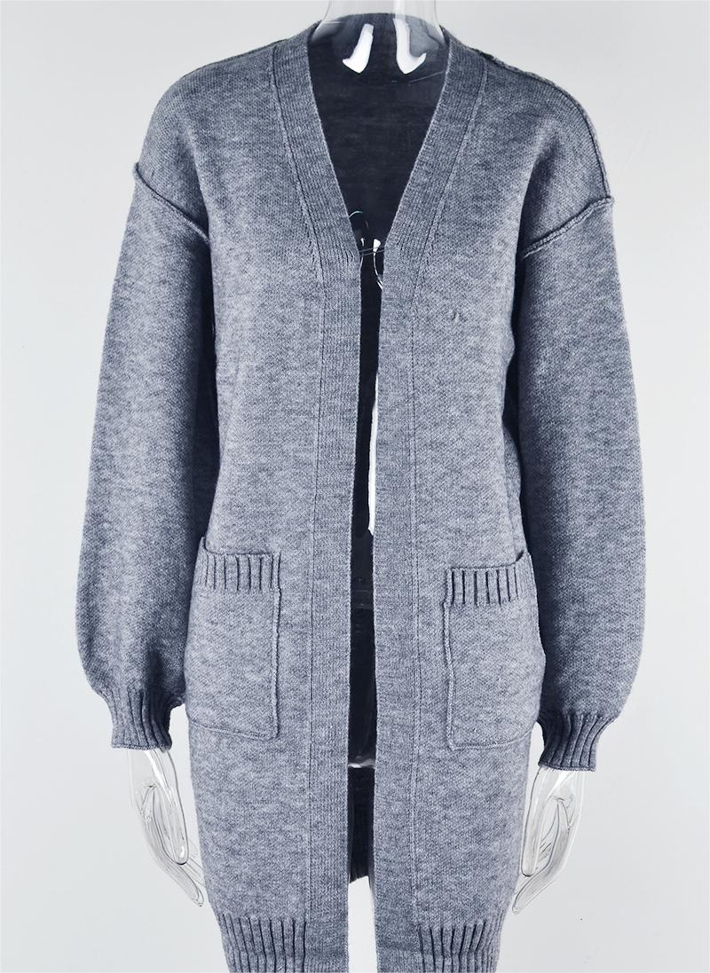 Perfectly Plain Knitted Mid Length Cardigan