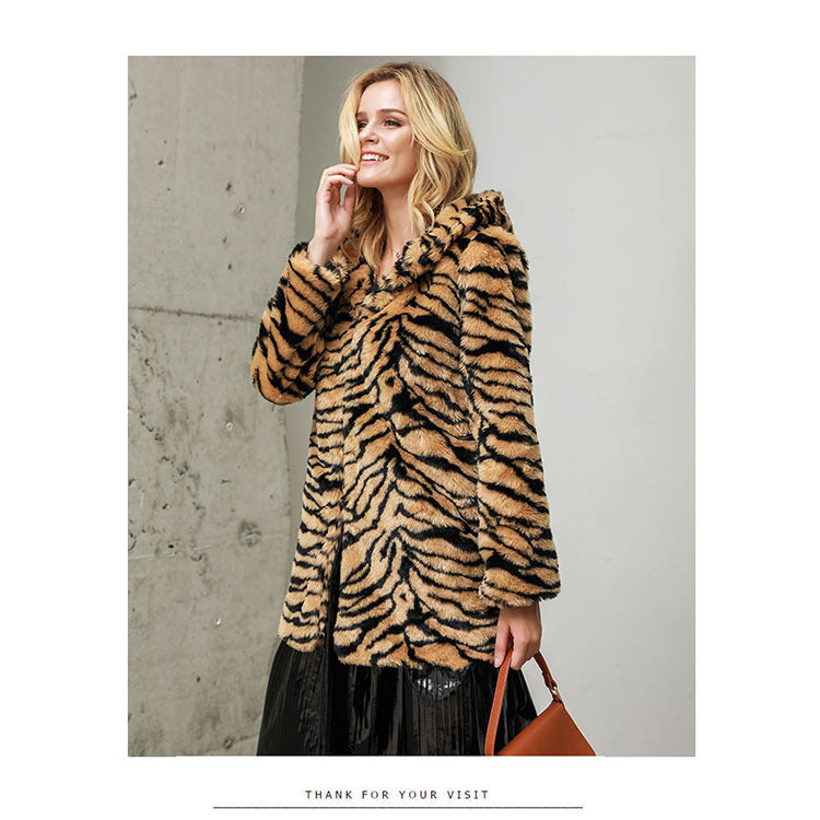 Super Thick Hooded Big Tiger Coat