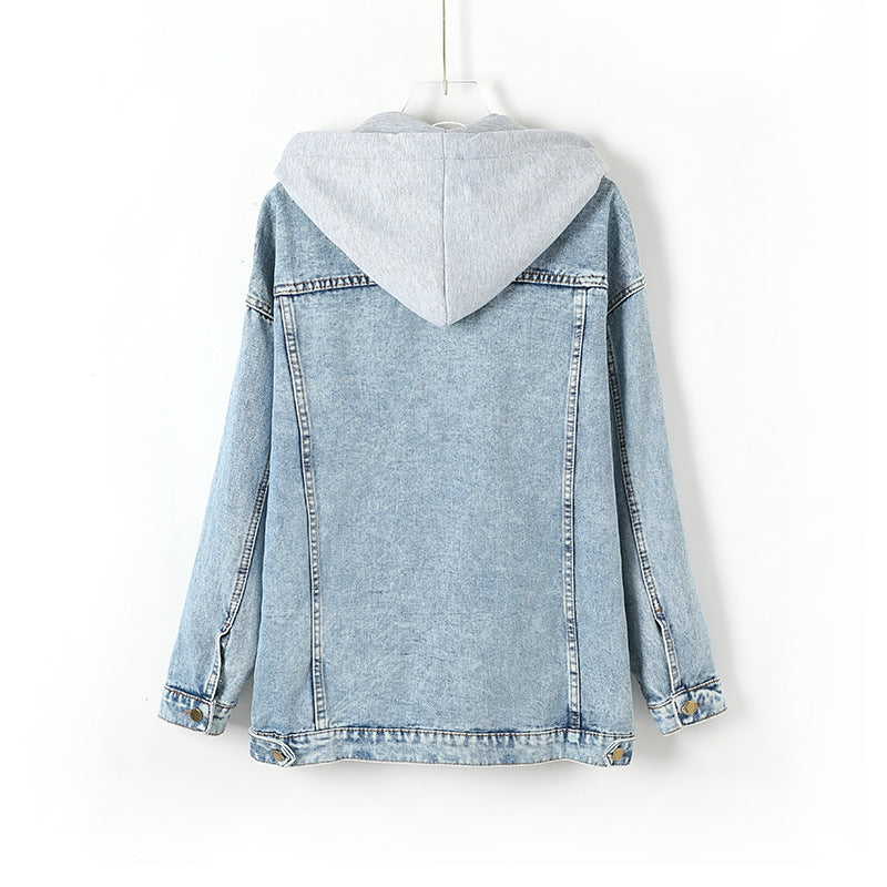 Loose Fitting Hooded Denim Jacket