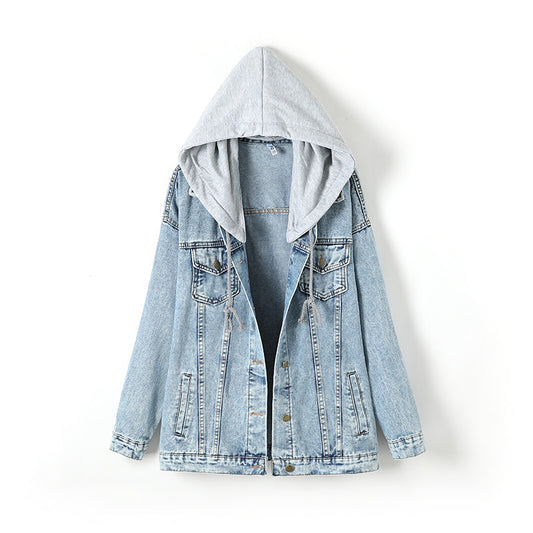 Loose Fitting Hooded Denim Jacket