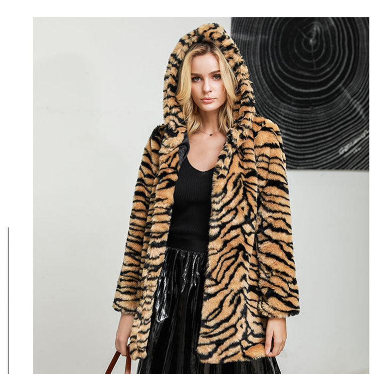 Super Thick Hooded Big Tiger Coat