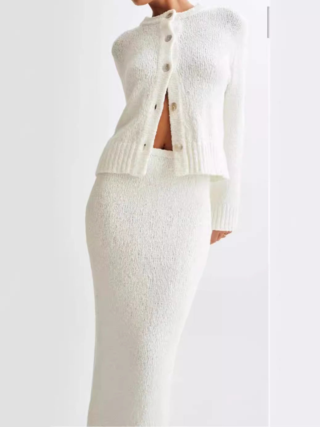 White Elegant Slimming Two-Piece Suit