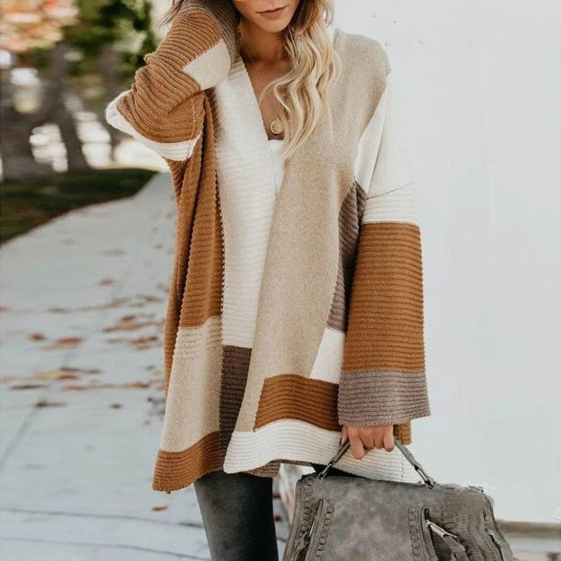 Loose Fitting Big Strips Cardigan