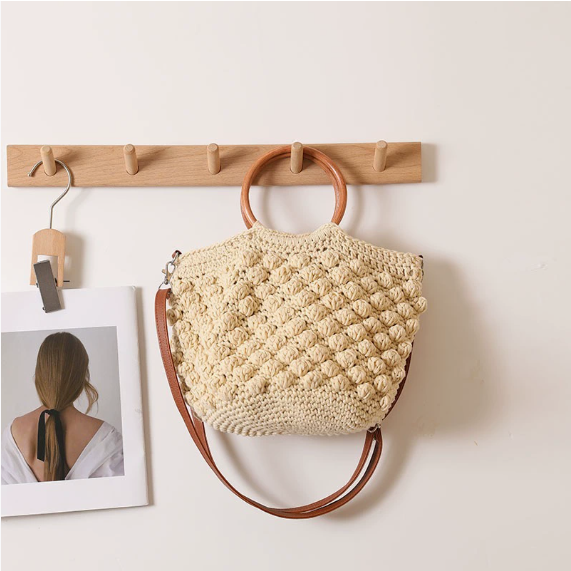 Beanie Crossbody Straw Bag