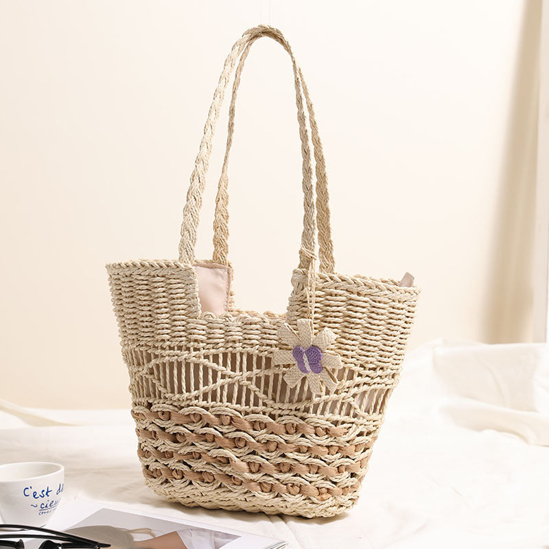 One Shoulder Straw Bag