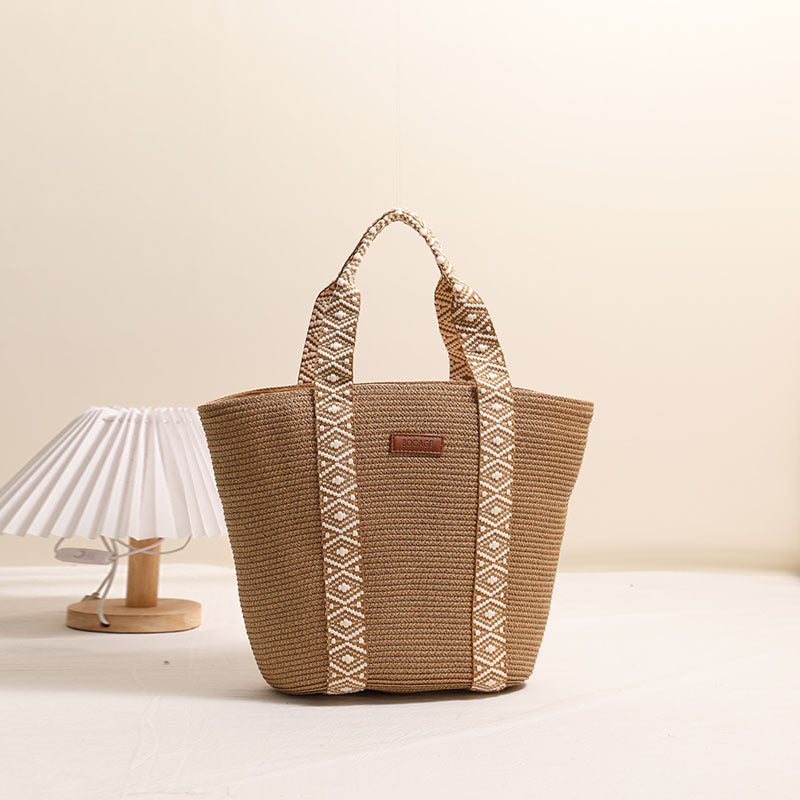 Large Capacity Straw Tote Bag