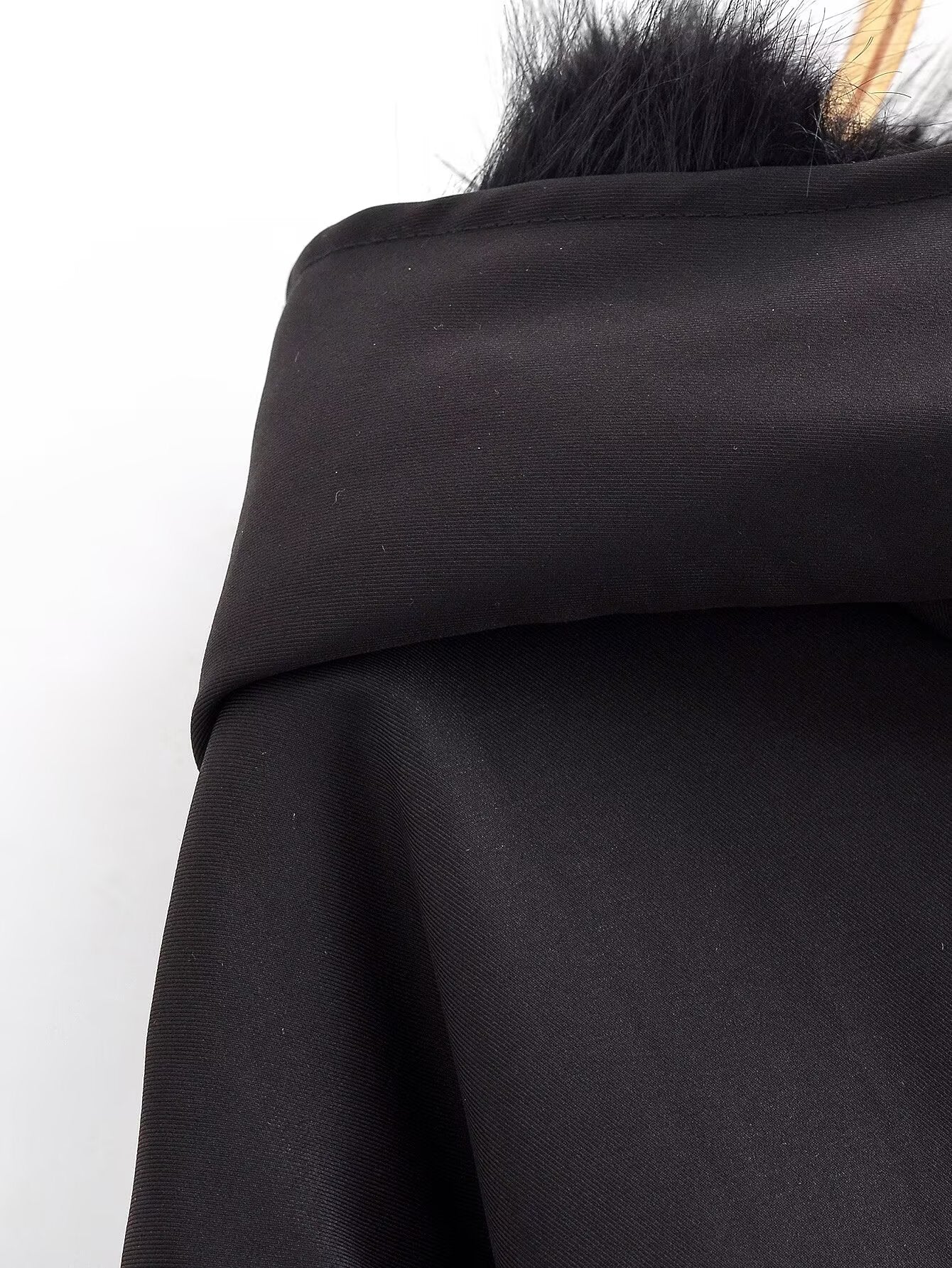 Casual Short Black Hooded Jacket