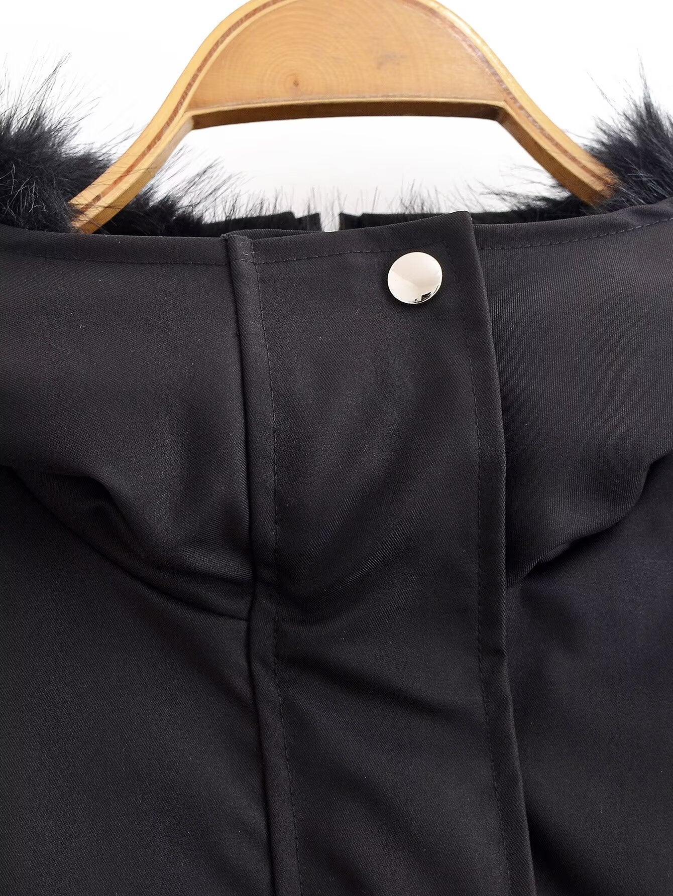 Casual Short Black Hooded Jacket