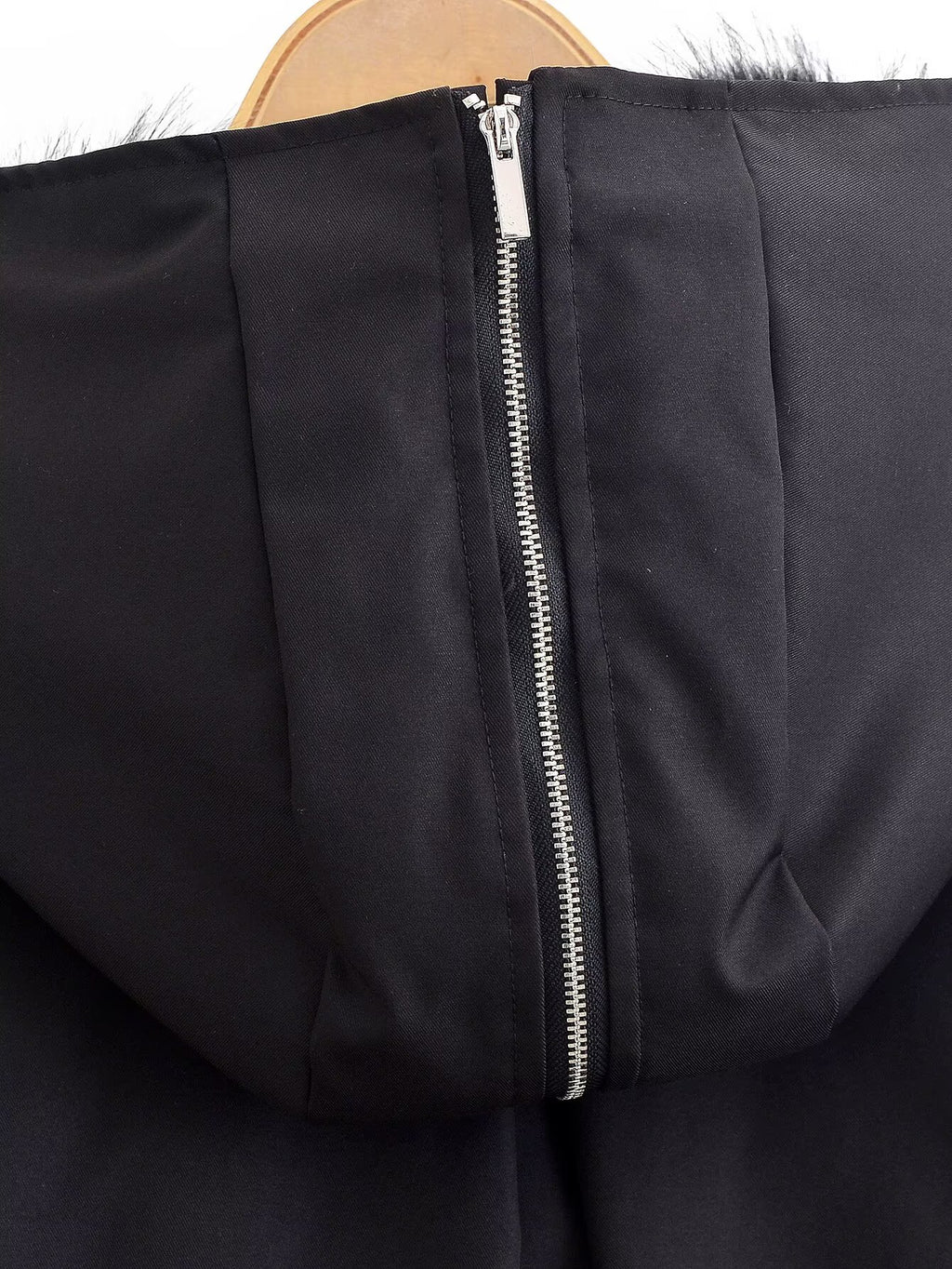 Casual Short Black Hooded Jacket