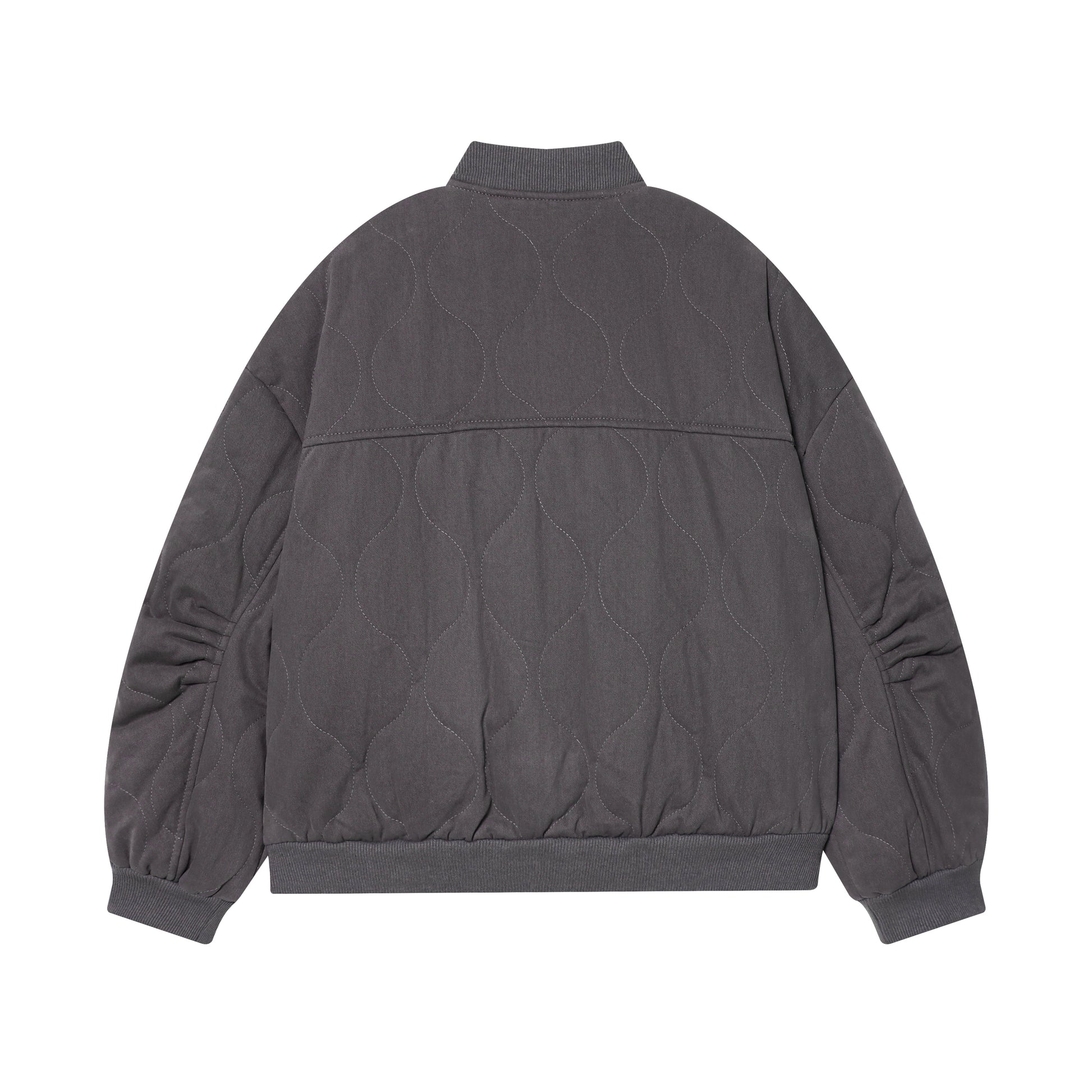 Double Pocket Quilted Cotton Padded Varsity Jacket