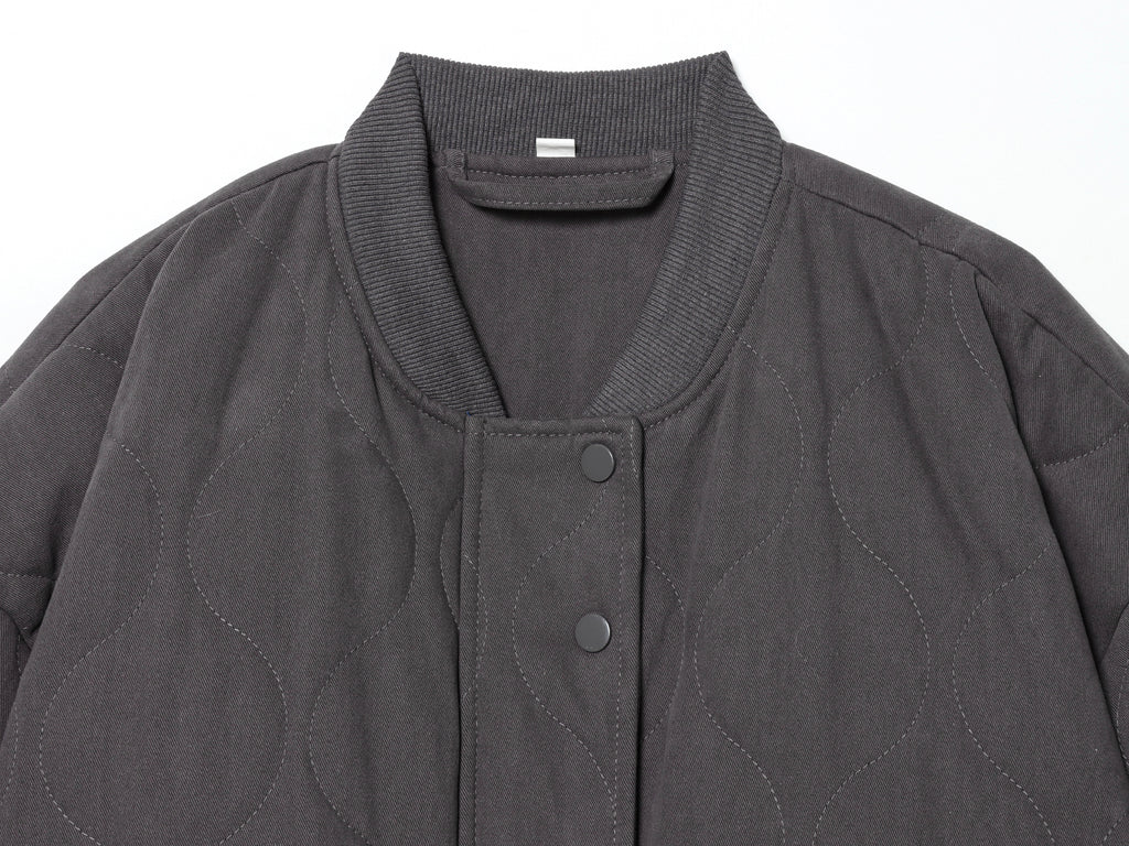 Double Pocket Quilted Cotton Padded Varsity Jacket