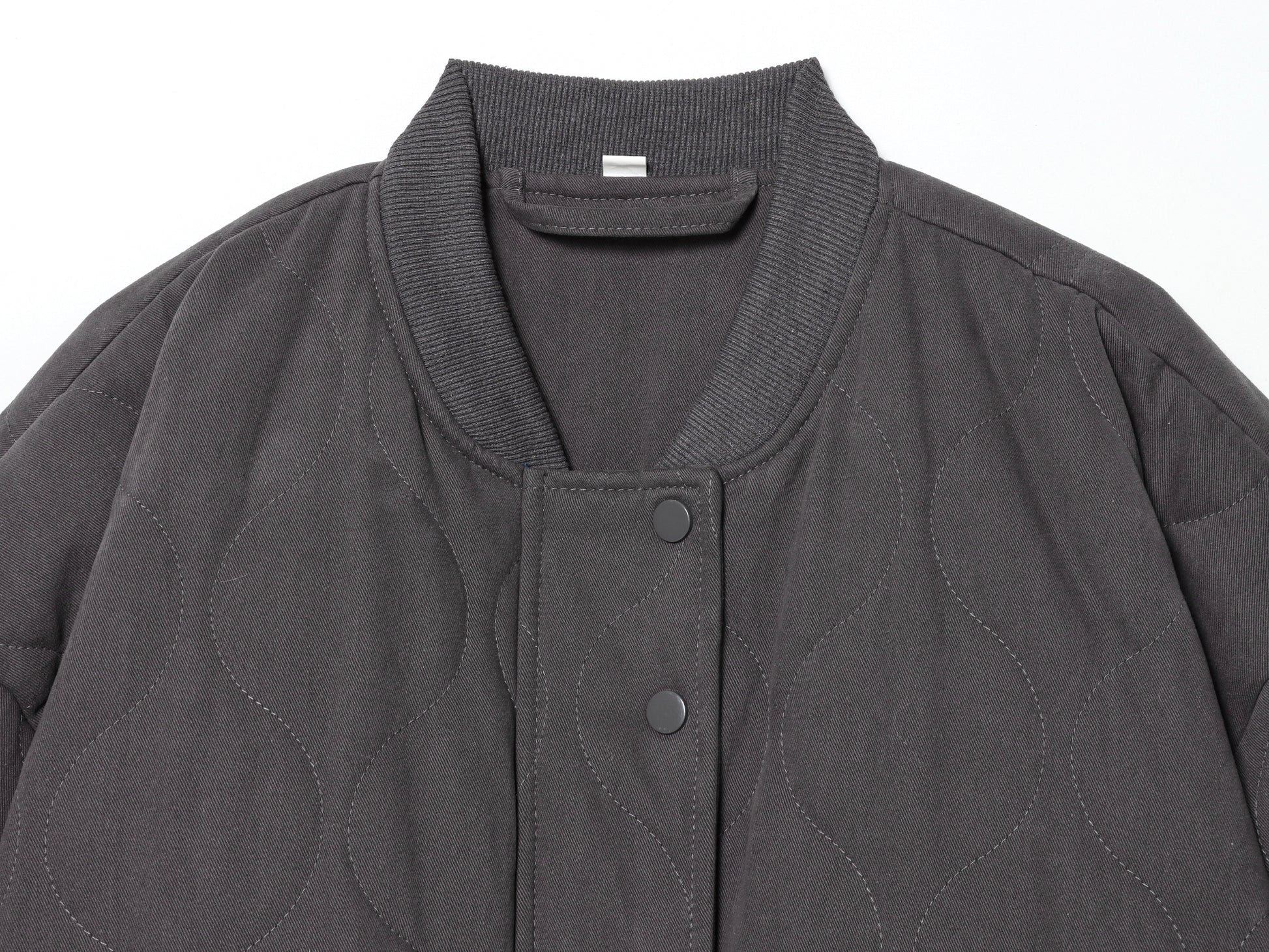 Double Pocket Quilted Cotton Padded Varsity Jacket