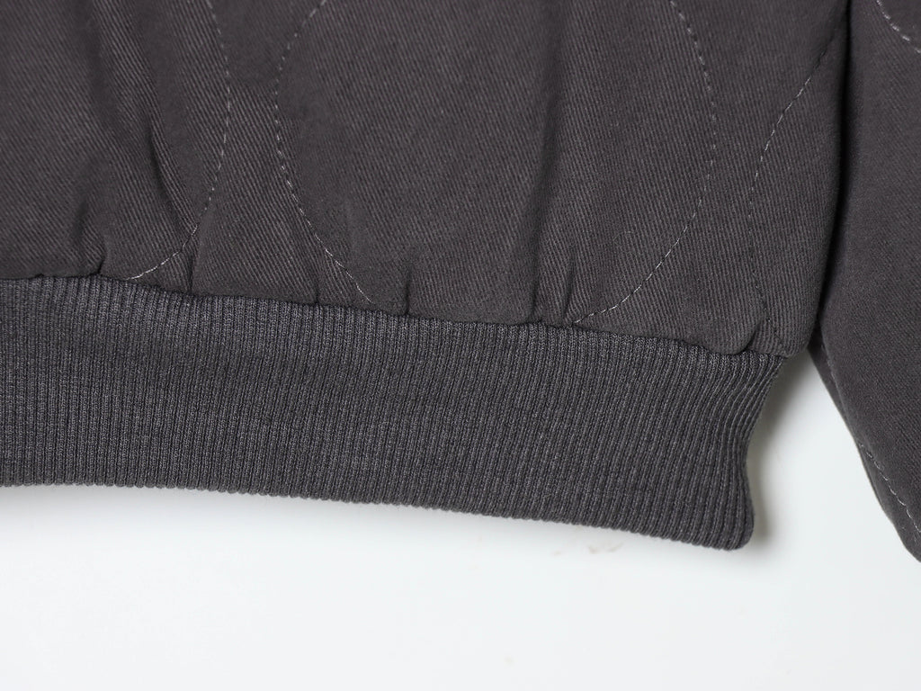 Double Pocket Quilted Cotton Padded Varsity Jacket