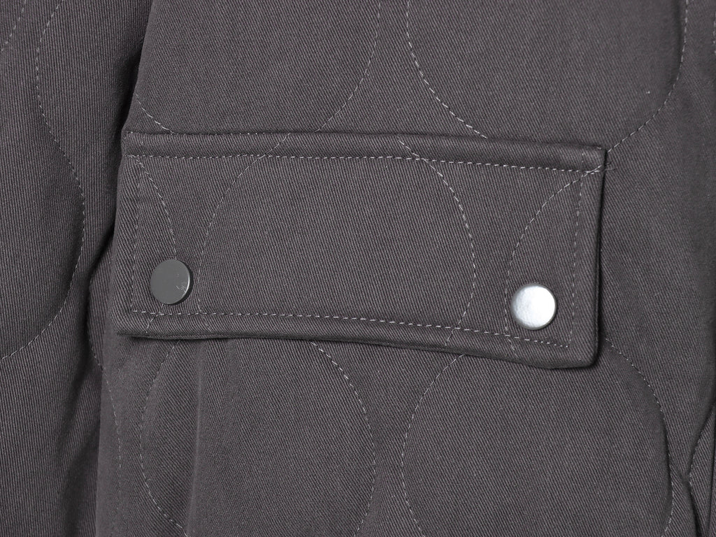 Double Pocket Quilted Cotton Padded Varsity Jacket