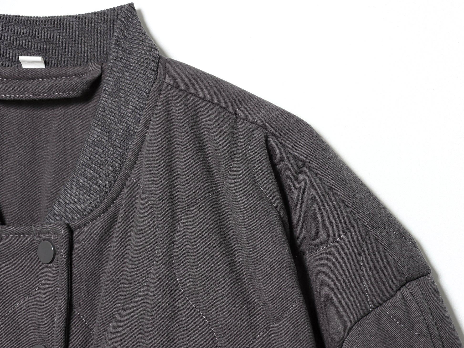 Double Pocket Quilted Cotton Padded Varsity Jacket