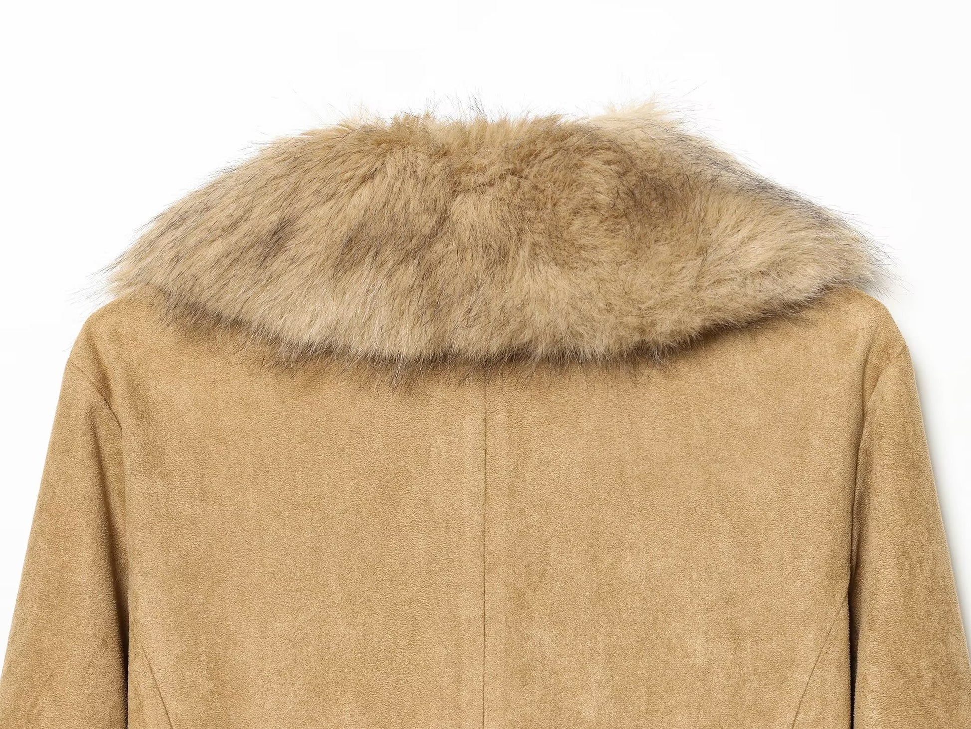 Leather Artificial Fur Effect Coat