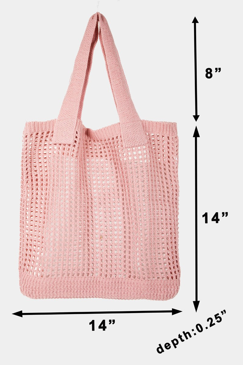 Knit Crochet Tote Bag