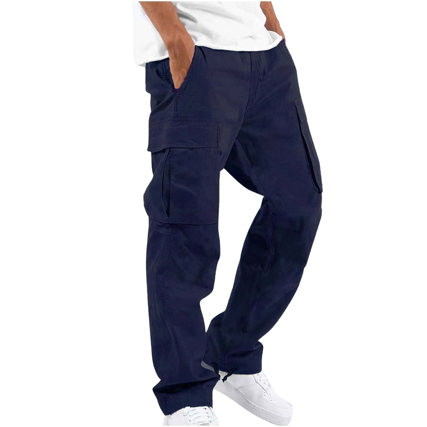 Men's Drawstring Multi Pocket Casual Trousers