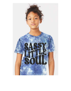 Sassy little soul tie dye kids tee