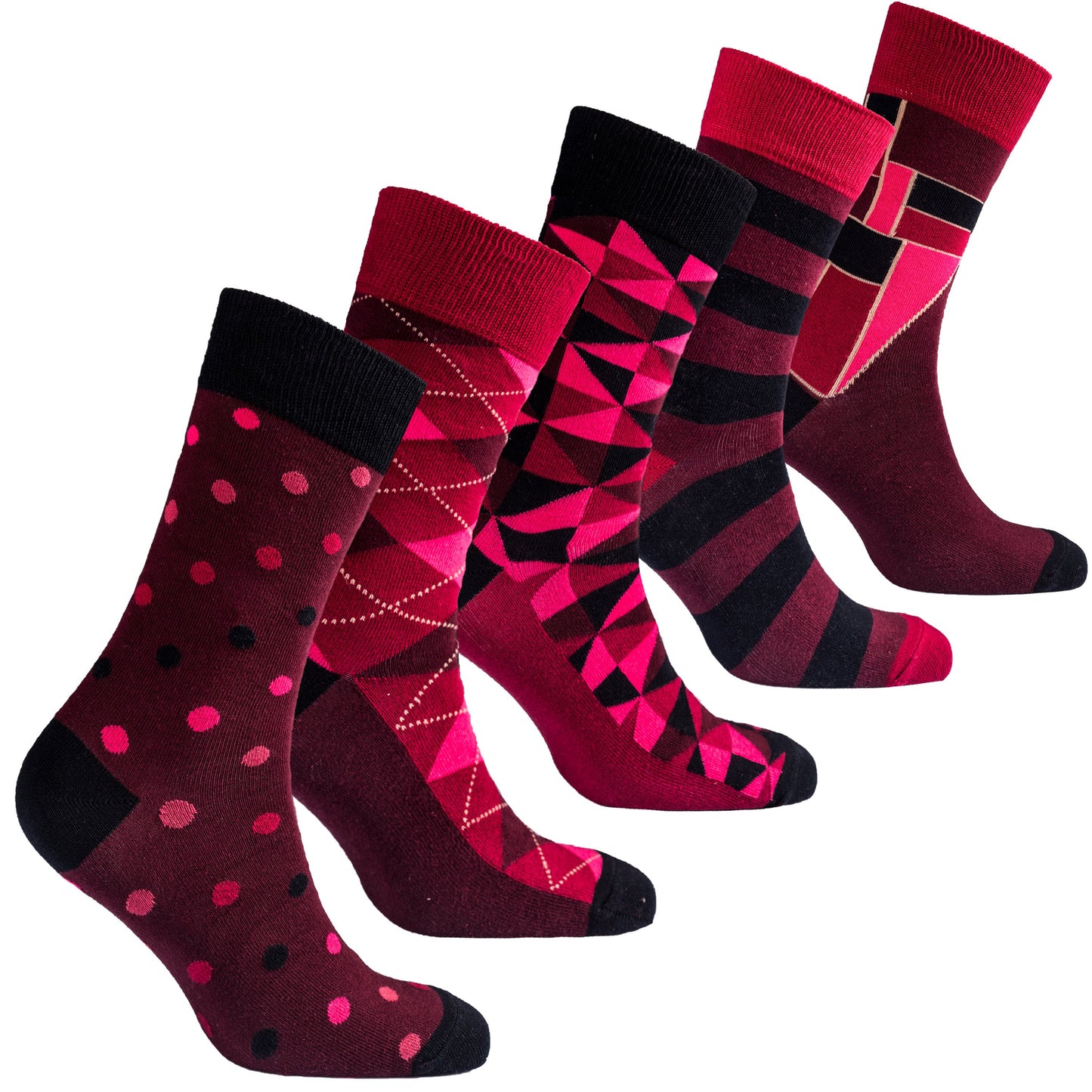 Men's Burgundy Mix Set Socks