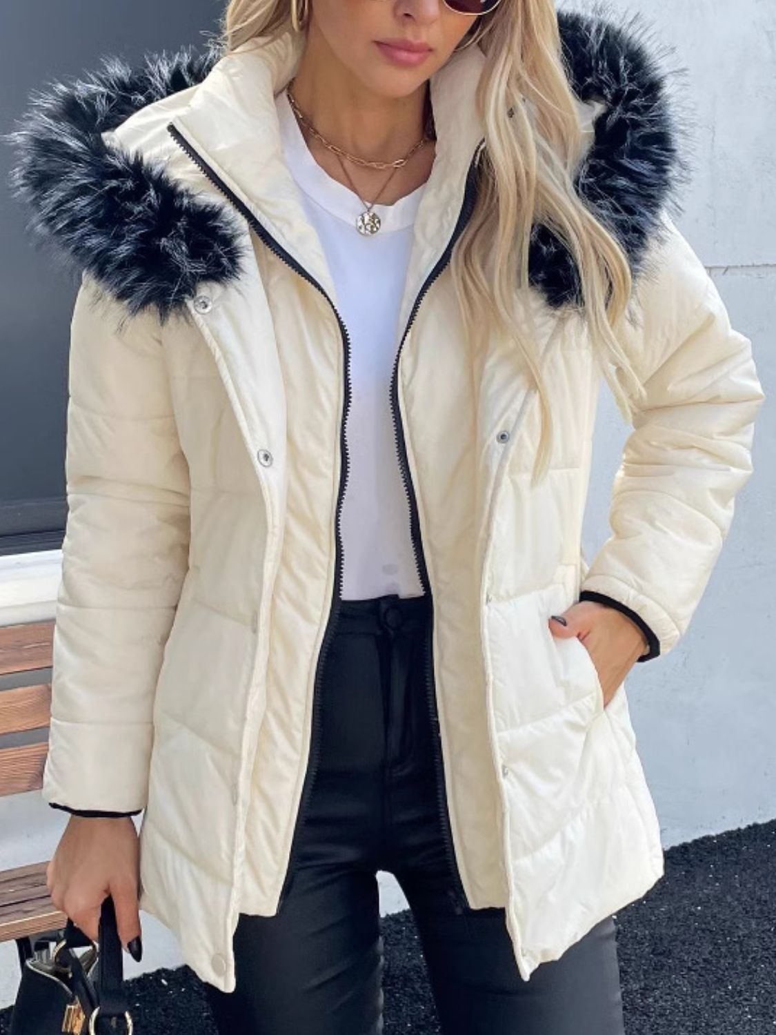 Long Sleeve Hooded Winter Coat