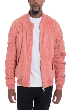 FAUX SUEDE BOMBER
