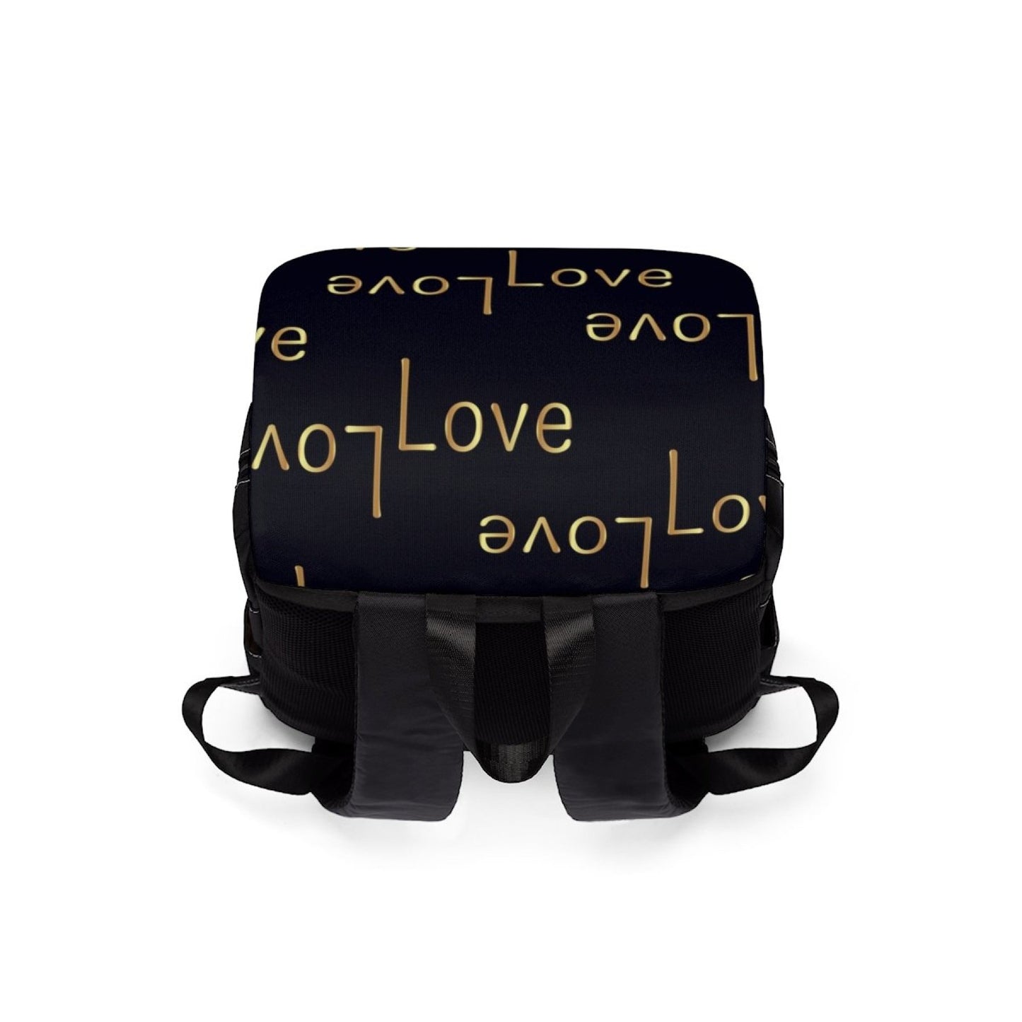 Uniquely You Backpack Bag - Half-Flap / Love Print - Black / B08617 Grey Coco