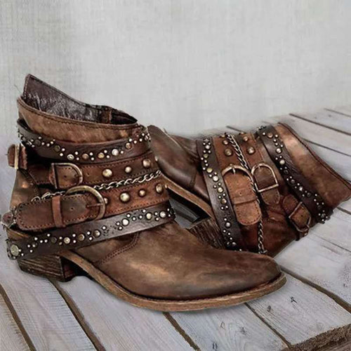 European and American Belted Short Tube Boots