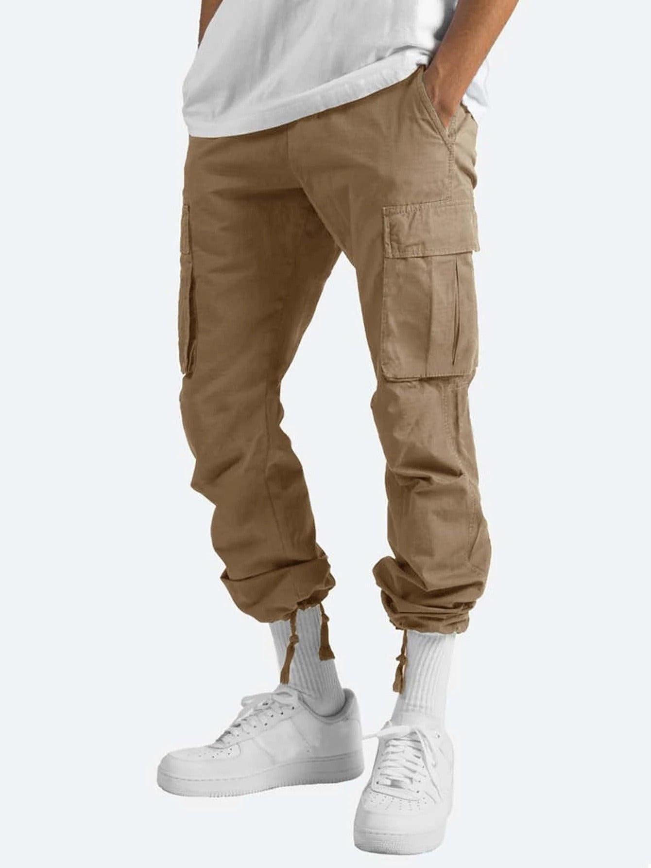 Men's Drawstring Multi Pocket Casual Trousers