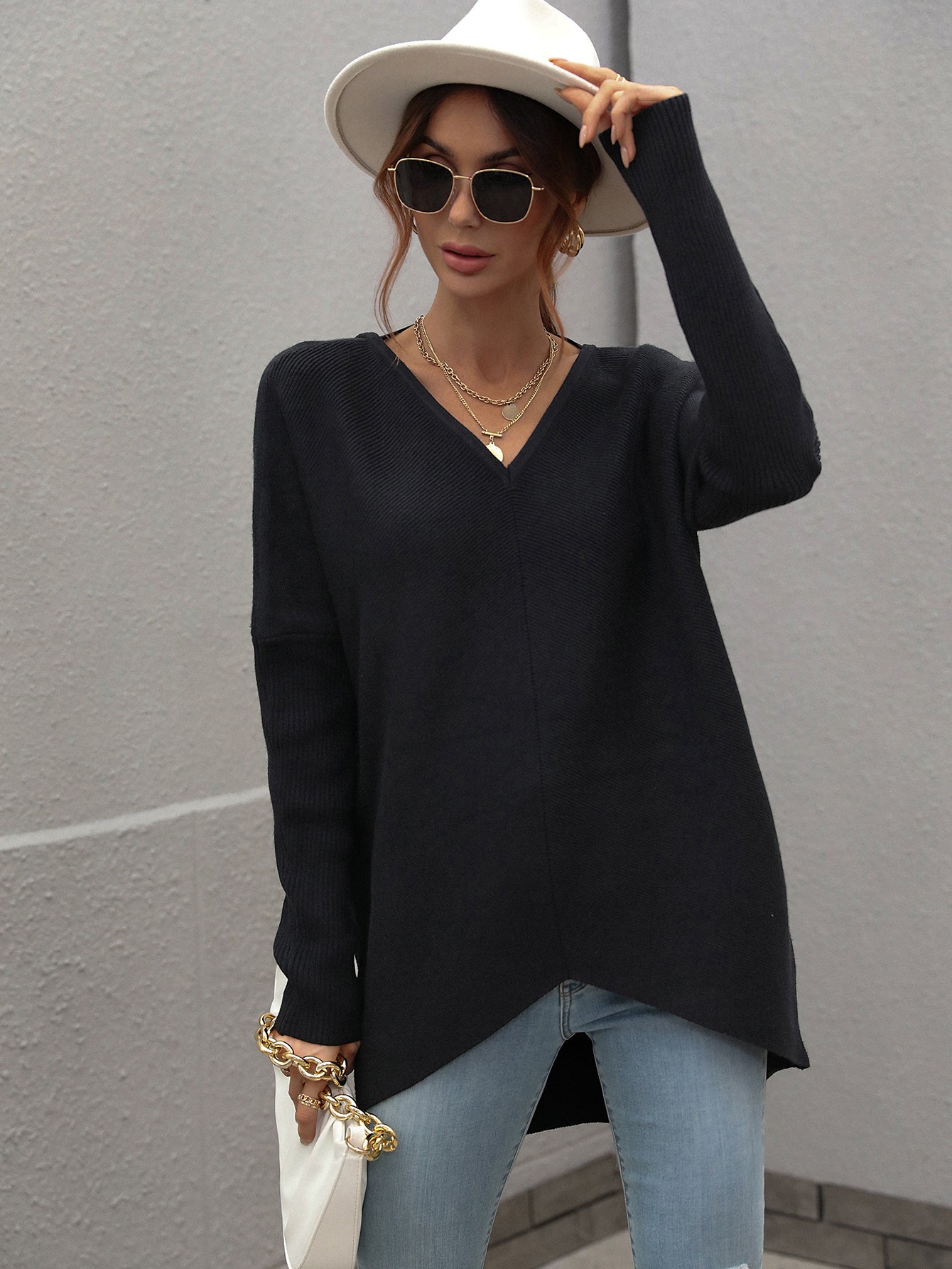 Solid Color Sweater for Women