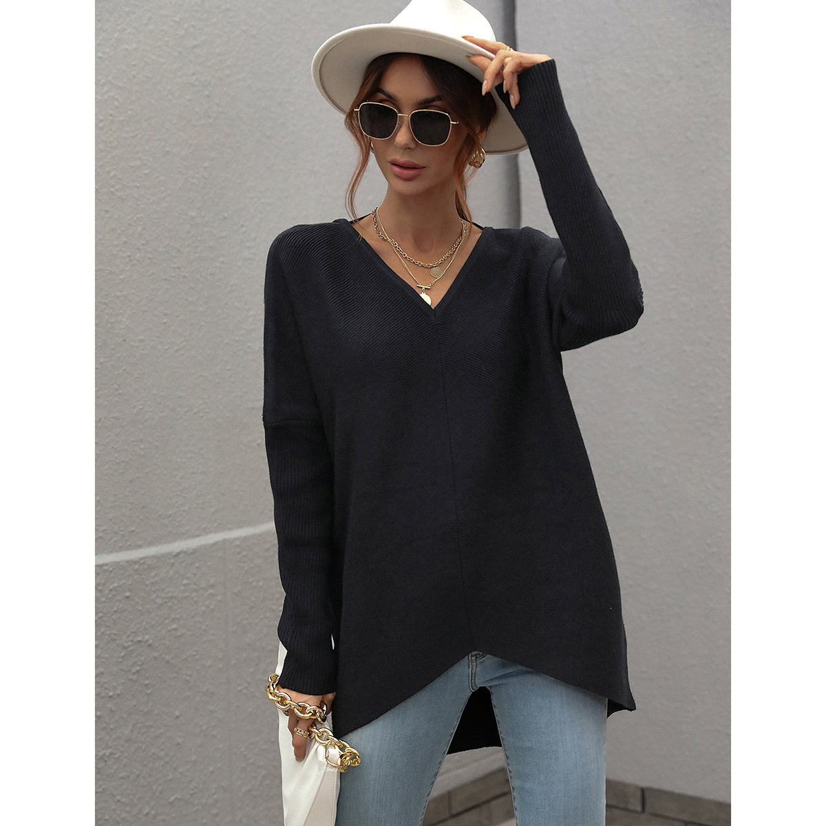 Solid Color Sweater for Women