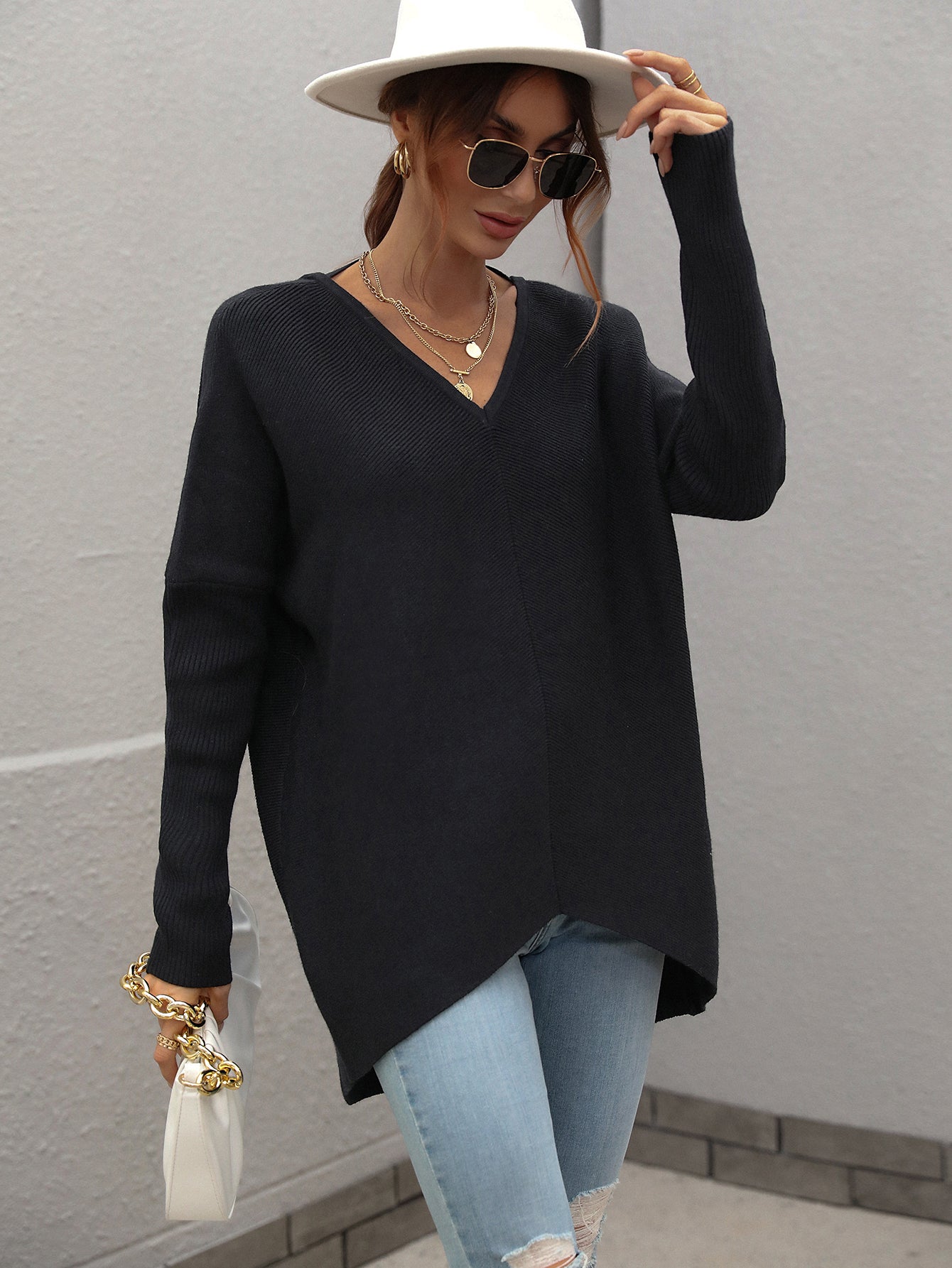 Solid Color Sweater for Women