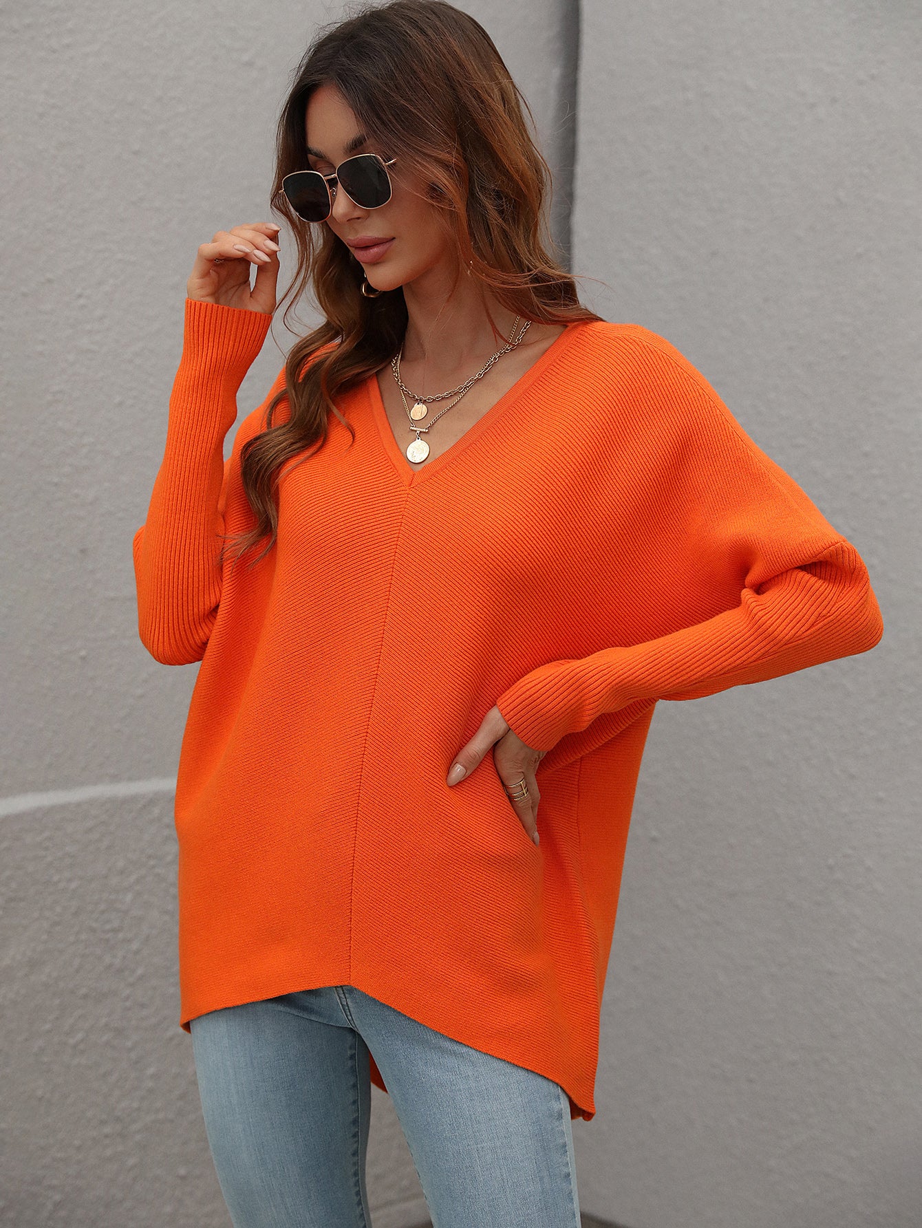 Solid Color Sweater for Women