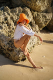 Bloom Crochet Sun Hat In Tangerine Orange Cocoa Brunn