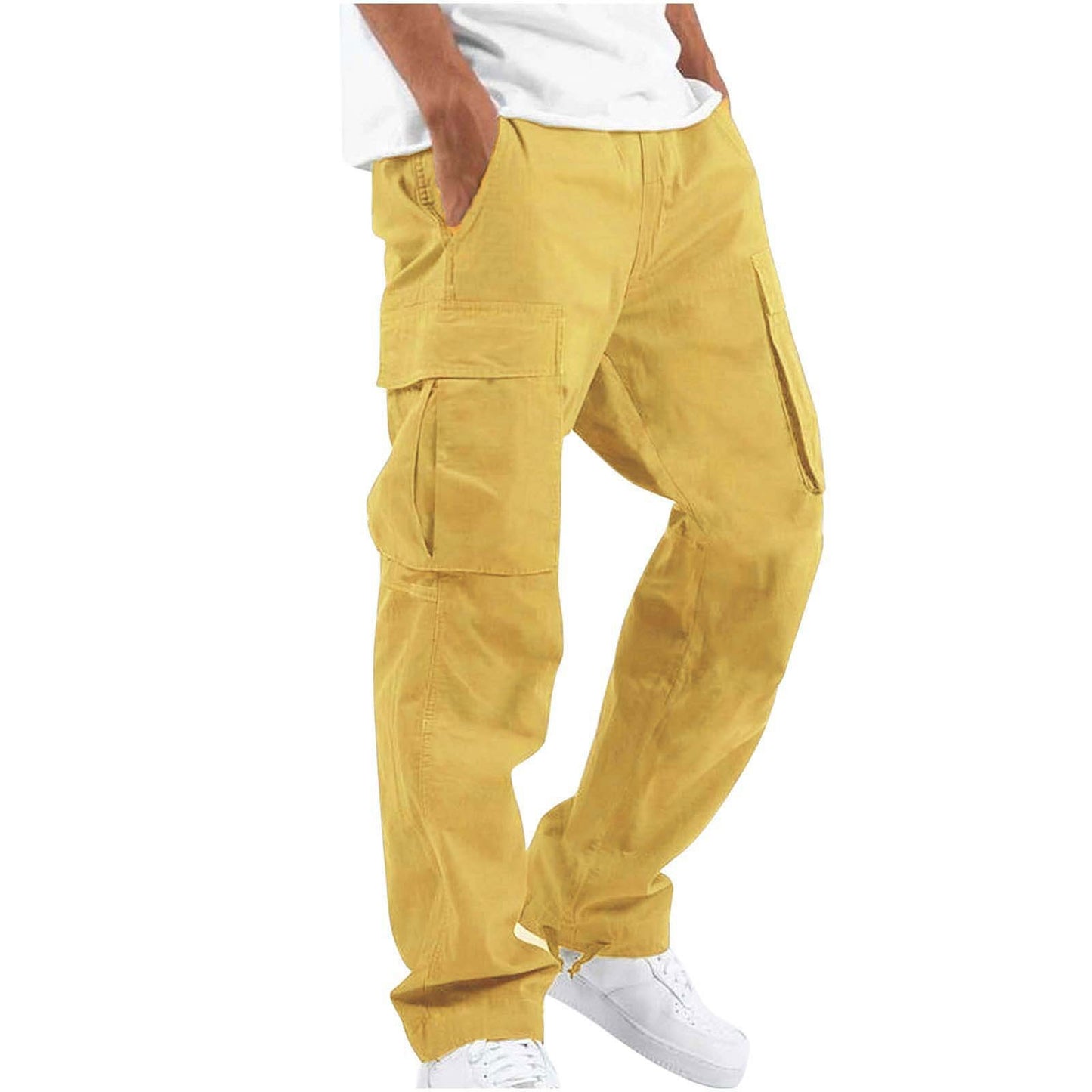 Men's Drawstring Multi Pocket Casual Trousers