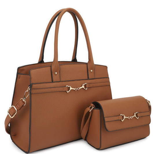 Matching Satchel With Crossbody Bag