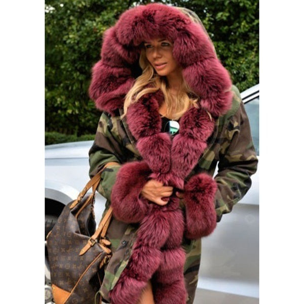 Hooded Coat Faux Fur Coats