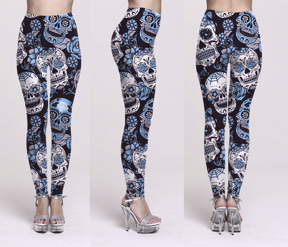 European and American new digital printing color taro ladies nine pants