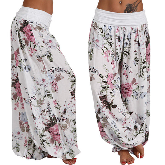 New Digital Printing Long Wide Leg Pants Casual Pants Harem Pants