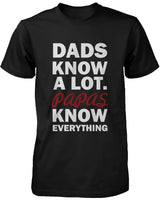 Papas Know Everything Funny Grandfather T-shirt Teal Tiger