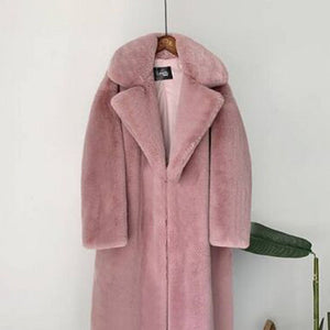 Winter Plush Thick Warm Loose Women Faux Rabbit Fur