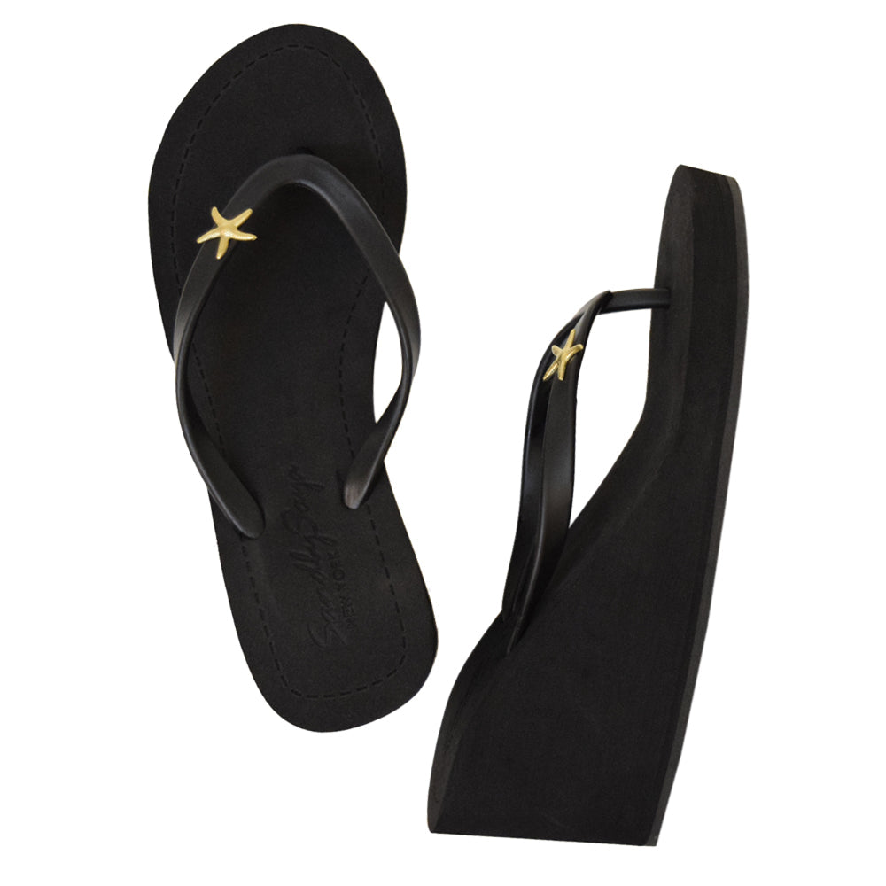 Gold Starfish - Women's High Wedge Matte