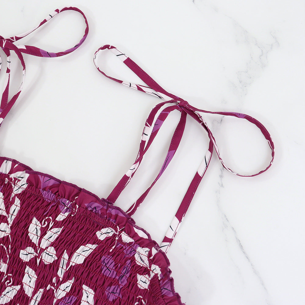 Women Casual Printed Sling Dress