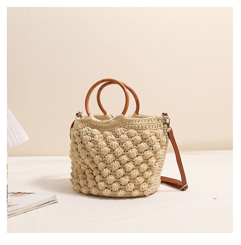 Beanie Crossbody Straw Bag