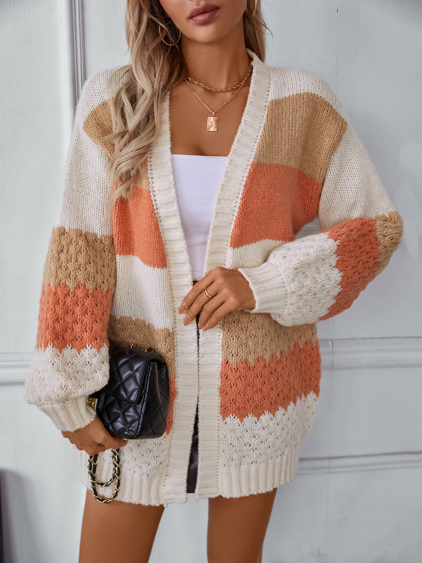 Casual Loose Lantern Sleeve Cardigan Sweater